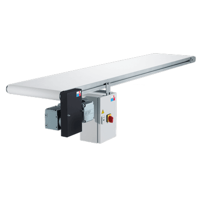 Belt Conveyor GUF-P 2000 with 250 W for medium-weight parts, optional with control