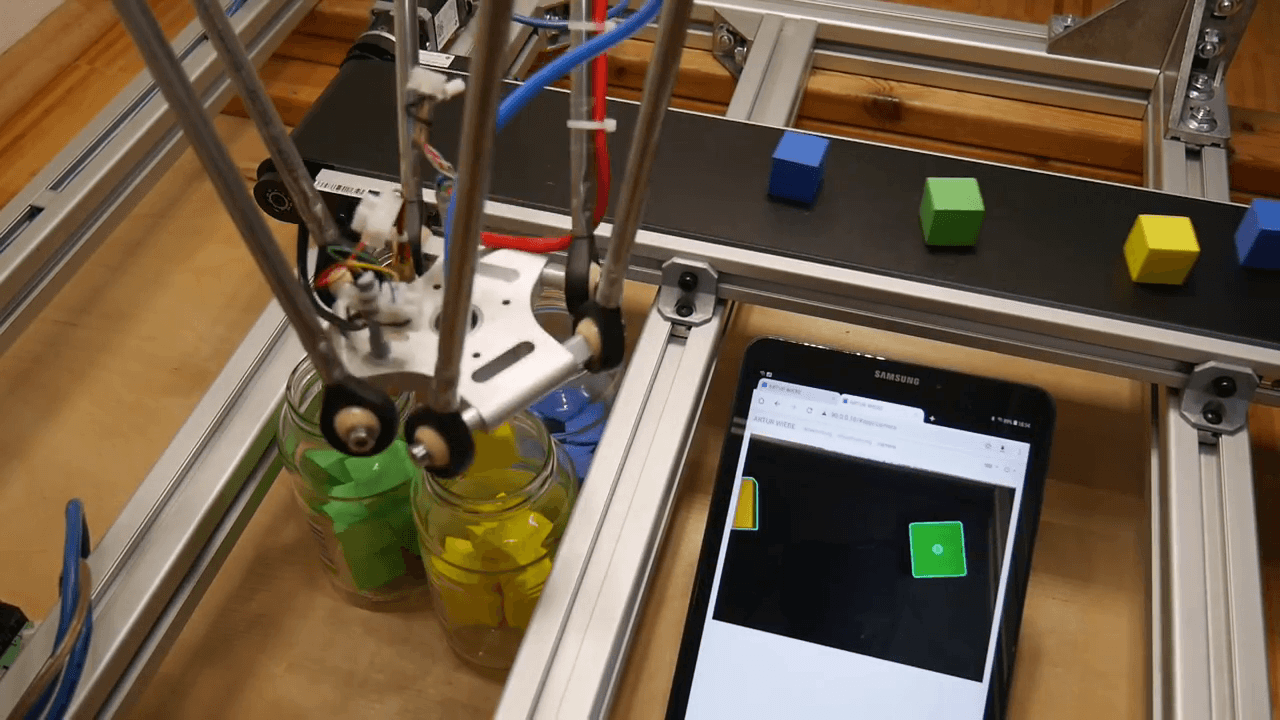 Deltarobot sorteert kubussen op kleur